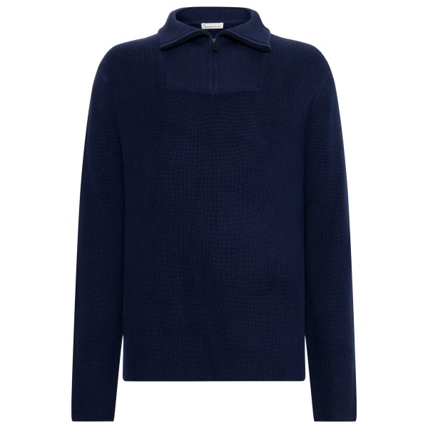 KnowledgeCotton Apparel - 1/2 Neck Zip Merino Wool Rib Knit - Merinopullover Gr XXL blau von KnowledgeCotton Apparel