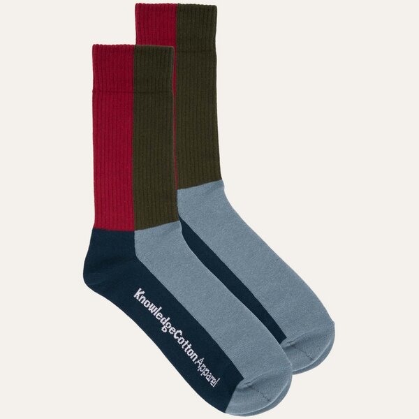 KnowledgeCotton Apparel 2-Pack Socken BLOCK mit Bio-Baumwolle von KnowledgeCotton Apparel