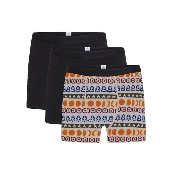 KnowledgeCotton Apparel 3er Pack Boxershorts Print Stretch Unterwäsche aus Bio-Baumwolle ROC/GOTS/Vegan von KnowledgeCotton Apparel