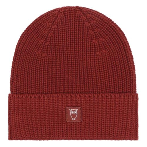 KnowledgeCotton Apparel Beanie Baumwollmütze, Fired Brick dunkelrot von KnowledgeCotton Apparel
