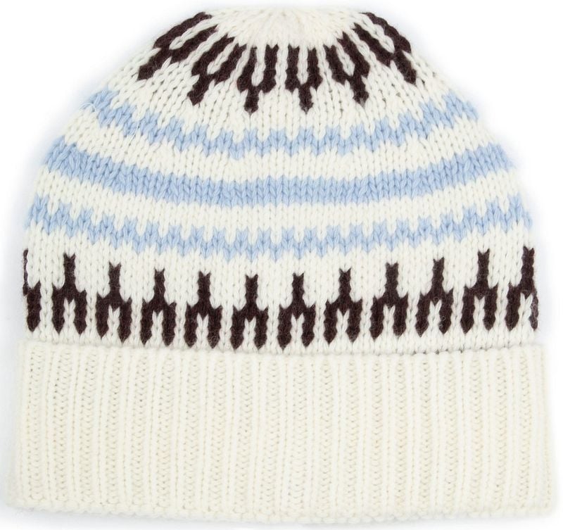 KnowledgeCotton Apparel Beanie Wolle Druck Off white - von KnowledgeCotton Apparel