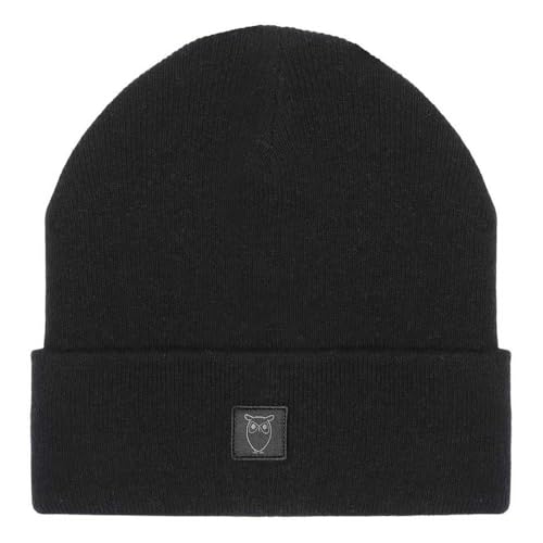 KnowledgeCotton Apparel Beanie Wolle Mütze, Black Jet tiefschwarz von KnowledgeCotton Apparel