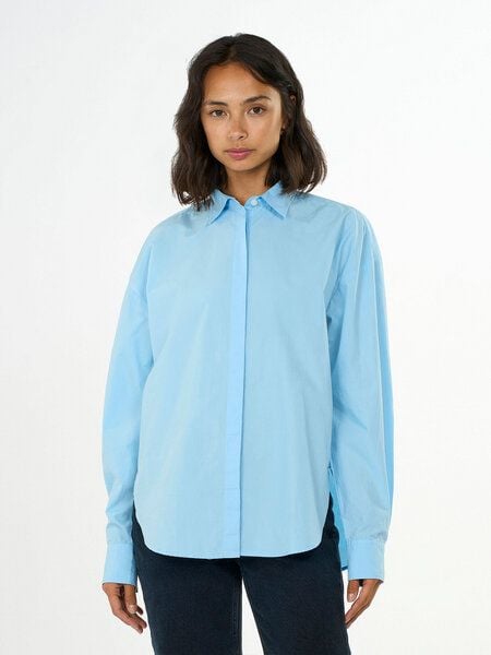 KnowledgeCotton Apparel Bluse - Boxy poplin shirt bright - aus Bio-Baumwolle von KnowledgeCotton Apparel