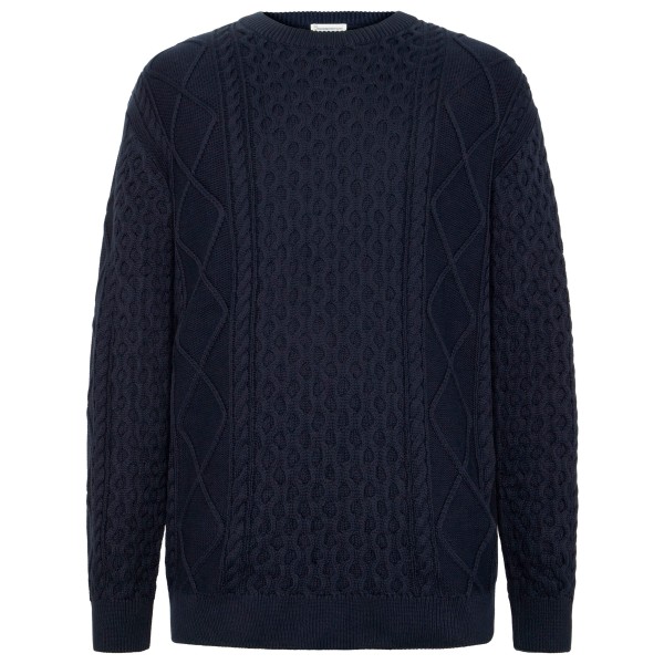 KnowledgeCotton Apparel - Cotton Cable Crew Neck - Wollpullover Gr L blau von KnowledgeCotton Apparel