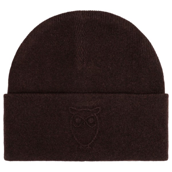 KnowledgeCotton Apparel - Embossed Owl DL Wool Beanie - Mütze Gr One Size schwarz von KnowledgeCotton Apparel