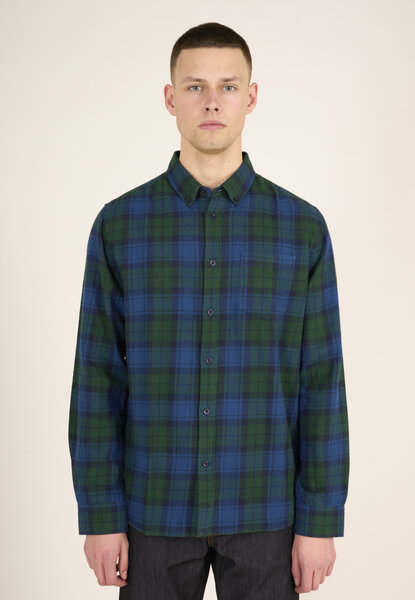 KnowledgeCotton Apparel Flanellhemd Karriert - Light flannel checked custom fit shirt - aus Bio-Baumwolle von KnowledgeCotton Apparel