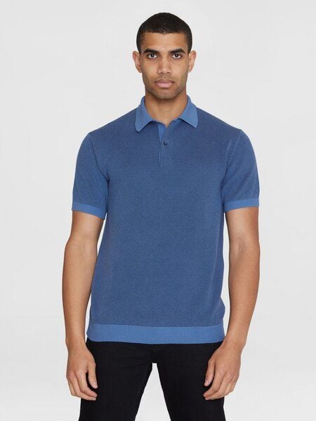 KnowledgeCotton Apparel Gestricktes Polohemd TWO TONED aus Bio-Baumwolle von KnowledgeCotton Apparel