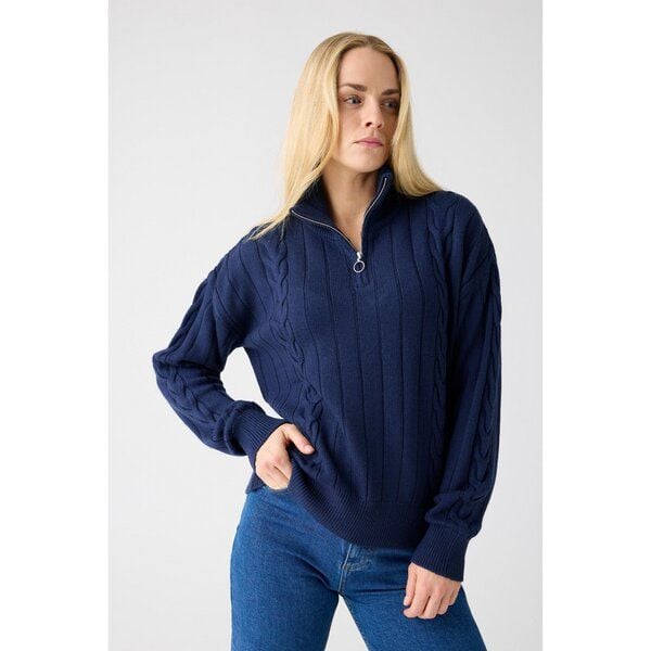 KnowledgeCotton Apparel Halfzip Pullover mit hohem Kragen aus Merinowolle RWS von KnowledgeCotton Apparel