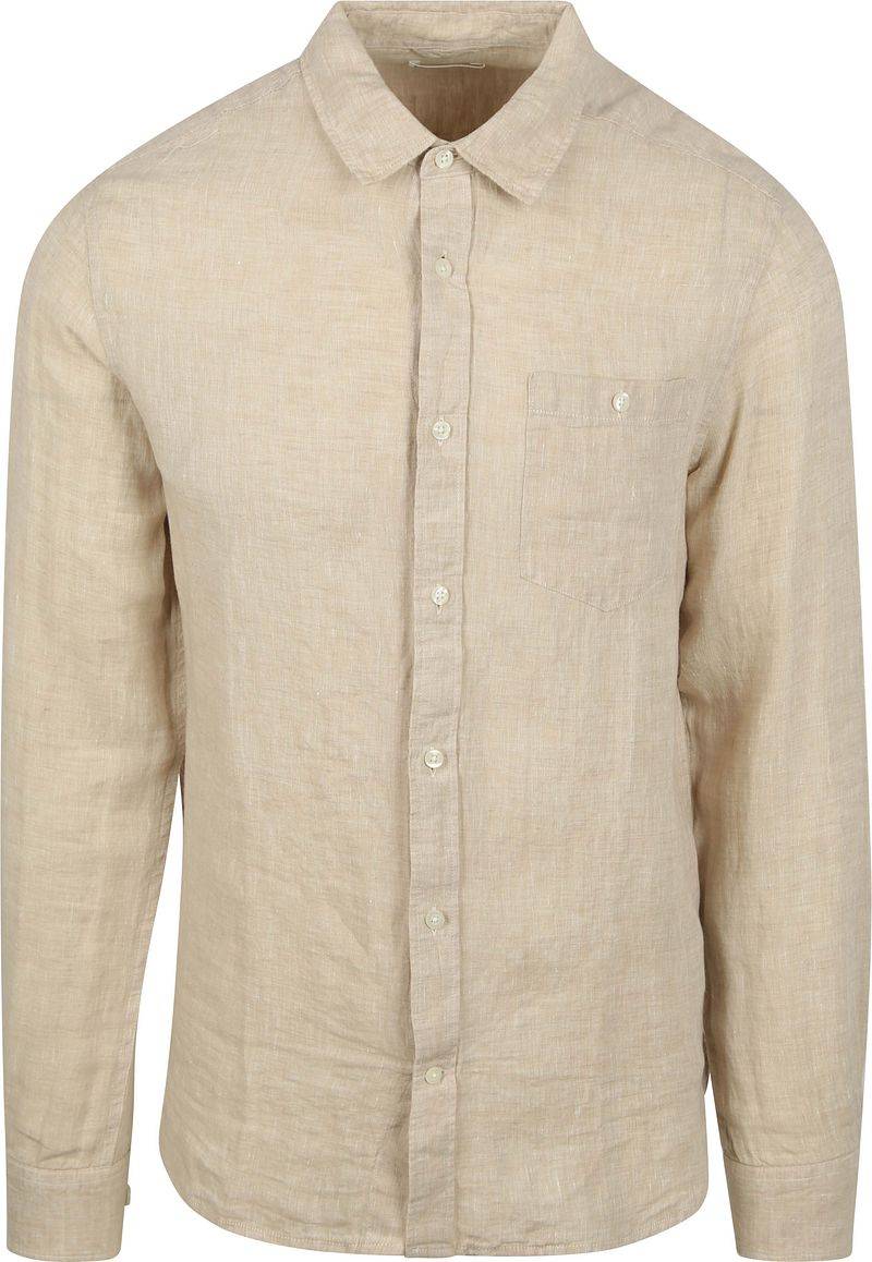 KnowledgeCotton Apparel Hemd Leinen Ecru - Größe M von KnowledgeCotton Apparel