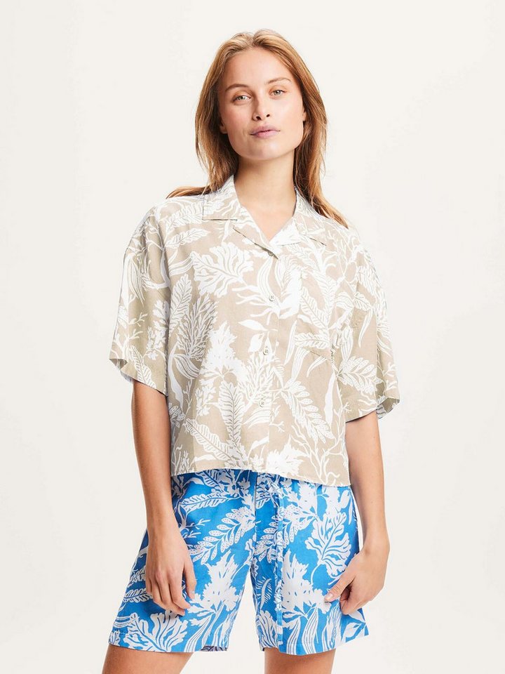 KnowledgeCotton Apparel Hemdbluse Loose Seabreeze TENCEL™ Print Resort Shirt von KnowledgeCotton Apparel