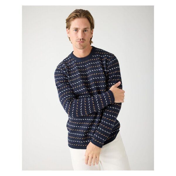 KnowledgeCotton Apparel Jacquard Pullover aus Bio-Baumwolle RWS/Vegan von KnowledgeCotton Apparel