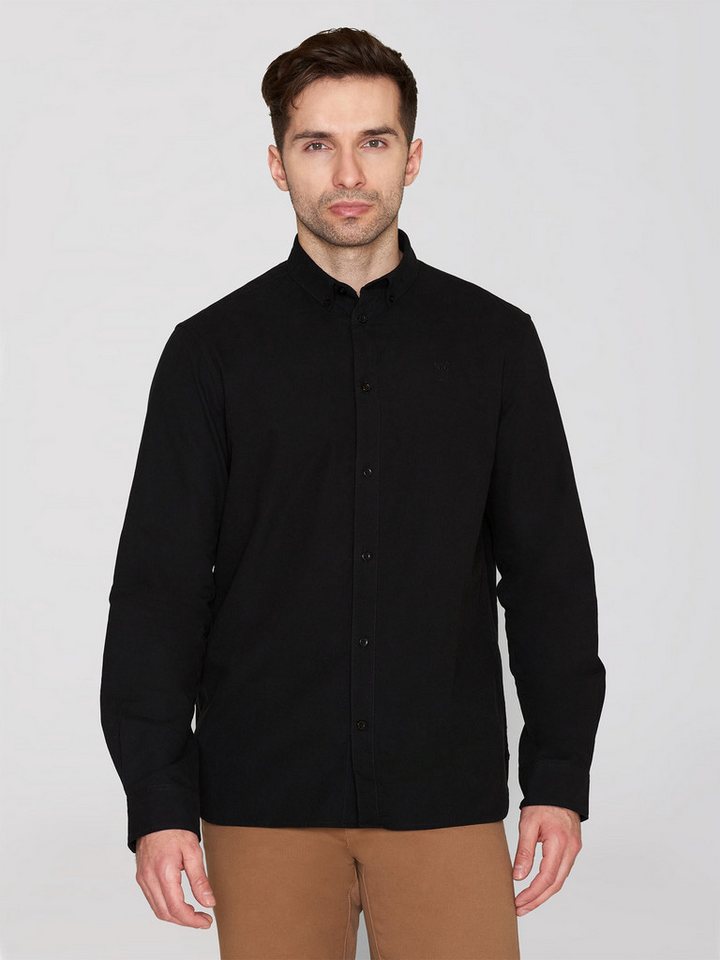 KnowledgeCotton Apparel Langarmhemd HARALD Small Owl Oxford Regular Fit Shirt von KnowledgeCotton Apparel