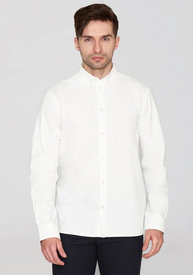 KnowledgeCotton Apparel Langarmhemd HARALD mit Button-Down-Kragen von KnowledgeCotton Apparel