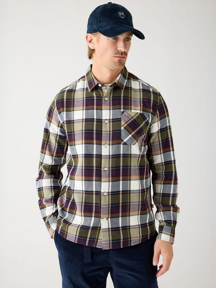KnowledgeCotton Apparel Langarmhemd Organic Cotton Checked Flannel Shirt von KnowledgeCotton Apparel