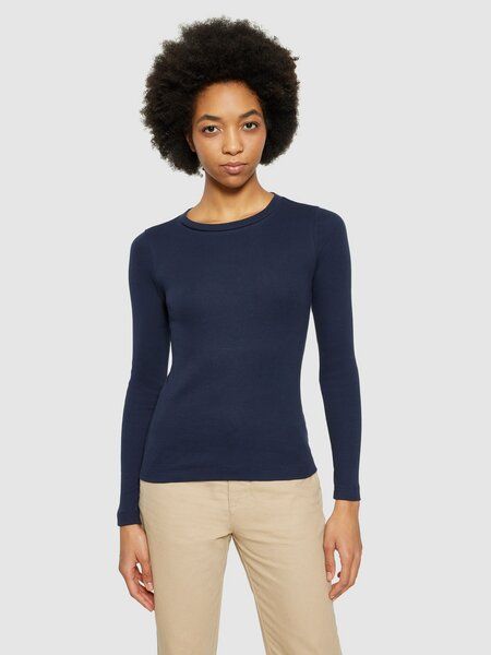 KnowledgeCotton Apparel Langarmshirt - Rib Scoop neck long sleeved - aus Bio-Baumwolle von KnowledgeCotton Apparel
