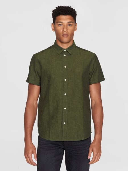 KnowledgeCotton Apparel Larch Shortsleeve Linen Shirt GOTS von KnowledgeCotton Apparel