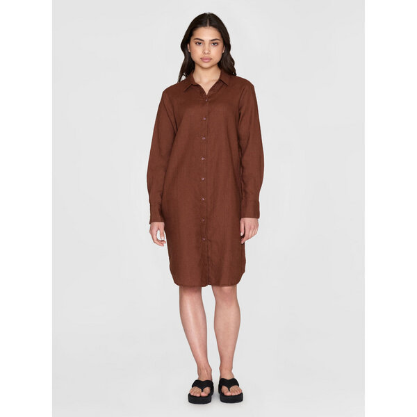 KnowledgeCotton Apparel Leinen- Hemdkleid - Classic linen dress - GOTS/Vegan von KnowledgeCotton Apparel