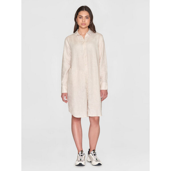 KnowledgeCotton Apparel Leinen- Hemdkleid - Classic linen dress - GOTS/Vegan von KnowledgeCotton Apparel