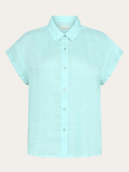 KnowledgeCotton Apparel Leinenbluse - ASTER fold up short sleeve linen shirt - aus Bio-Leinen von KnowledgeCotton Apparel