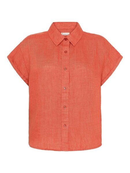 KnowledgeCotton Apparel Leinenbluse - ASTER fold up short sleeve linen shirt - aus Bio-Leinen von KnowledgeCotton Apparel