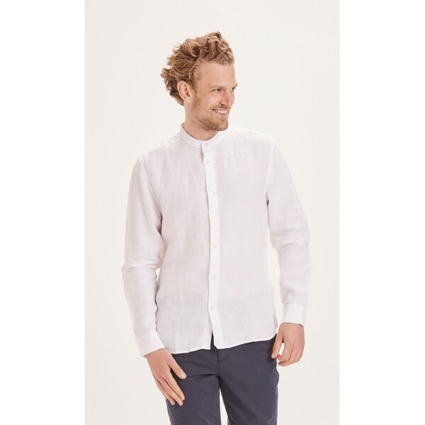 KnowledgeCotton Apparel Leinenhemd - Custom fit linen stand collar shirt von KnowledgeCotton Apparel