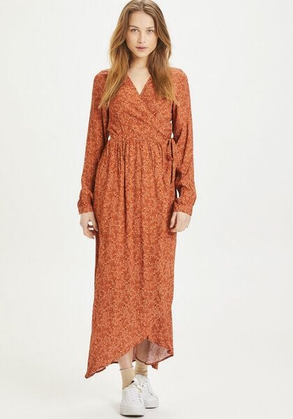 KnowledgeCotton Apparel Maxi Kleid - ORCHID Flower Print Wrap Dress - aus EcoVero von KnowledgeCotton Apparel