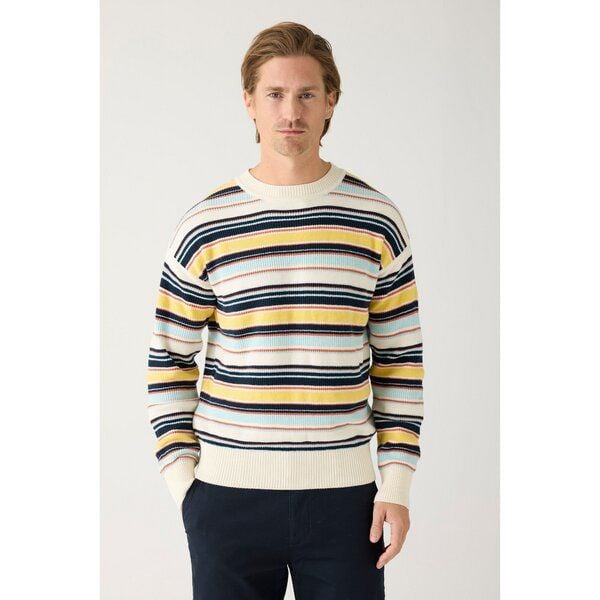 KnowledgeCotton Apparel Mehrfarbiger Streifenstruktur Pullover aus Bio-Baumwolle - GOTS/Vegan von KnowledgeCotton Apparel