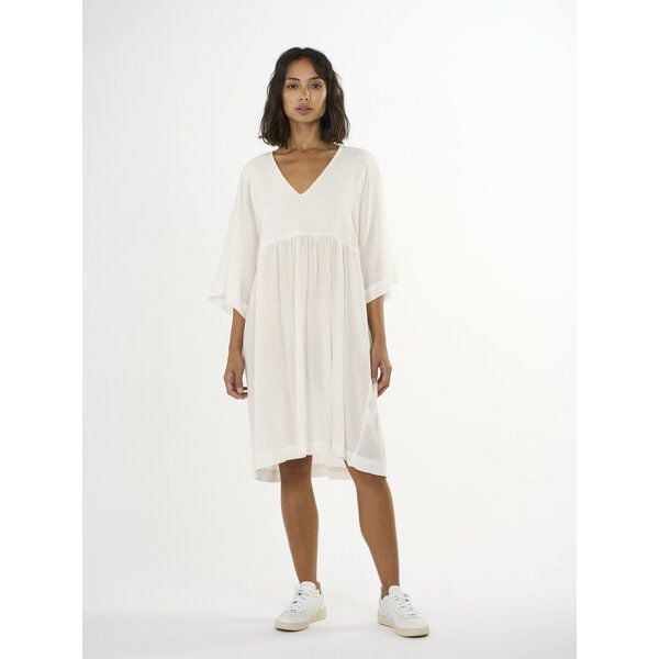 KnowledgeCotton Apparel Midi Kleid - HEATHER cotton crepe A-shape dress - aus Bio-Baumwolle von KnowledgeCotton Apparel
