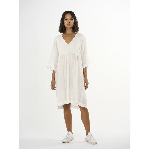 KnowledgeCotton Apparel Midi Kleid - HEATHER cotton crepe A-shape dress - aus Bio-Baumwolle von KnowledgeCotton Apparel