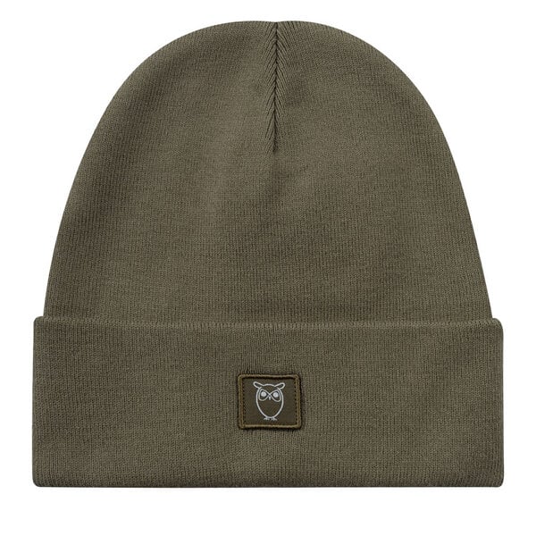 KnowledgeCotton Apparel Mütze - Rib Beanie - aus Bio-Baumwolle mit Logo Patch von KnowledgeCotton Apparel