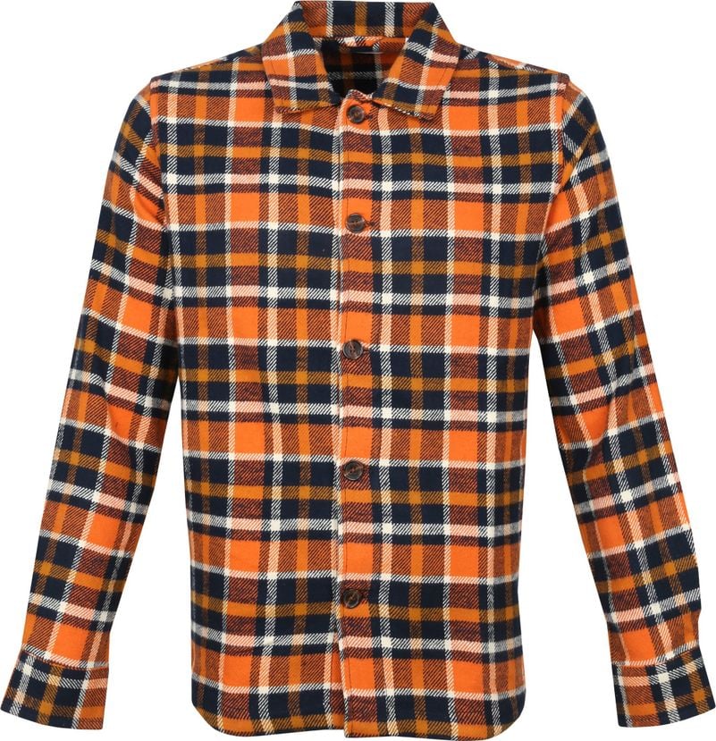 KnowledgeCotton Apparel Overshirt Karo Orange - Größe XL von KnowledgeCotton Apparel