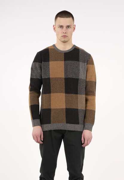 KnowledgeCotton Apparel PIXEL Checked Crew Neck Pullover - 100% Wolle von KnowledgeCotton Apparel