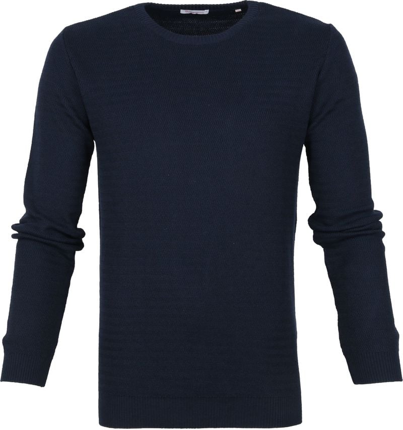 KnowledgeCotton Apparel Pullover Waves Navy - Größe XL von KnowledgeCotton Apparel