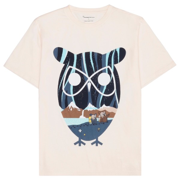 KnowledgeCotton Apparel - Regular Seagrass OWL Printed - T-Shirt Gr XXL weiß von KnowledgeCotton Apparel