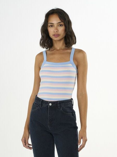 KnowledgeCotton Apparel Ripptop gestreift - Striped rib strap top - aus Bio-Baumwolle von KnowledgeCotton Apparel