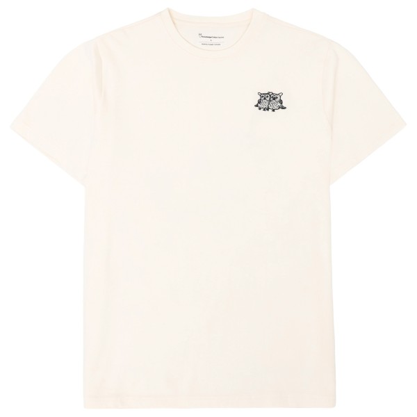KnowledgeCotton Apparel - S/S Heavy Single Owl Emb. At Chest - T-Shirt Gr M weiß von KnowledgeCotton Apparel