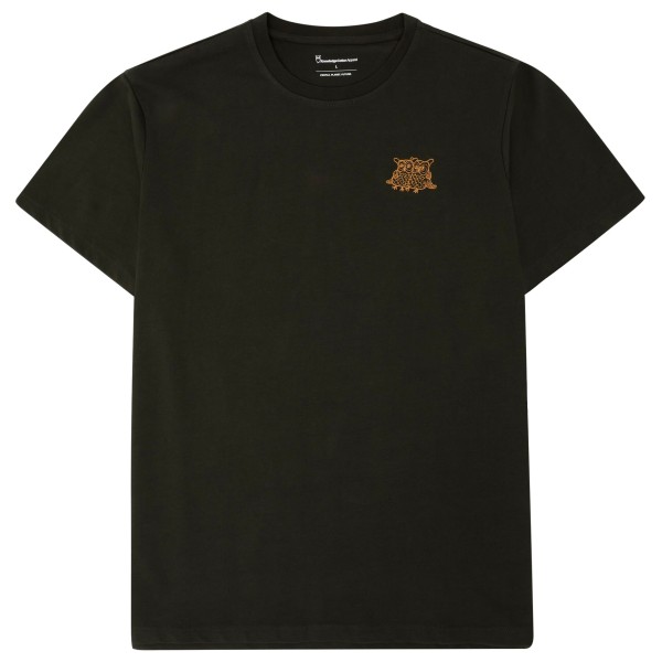 KnowledgeCotton Apparel - S/S Heavy Single Owl Emb. At Chest - T-Shirt Gr XL schwarz von KnowledgeCotton Apparel