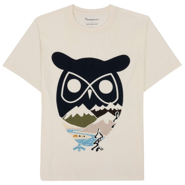 KnowledgeCotton Apparel - Single Jersey Big Owl MTN Print - T-Shirt Gr XXL beige von KnowledgeCotton Apparel