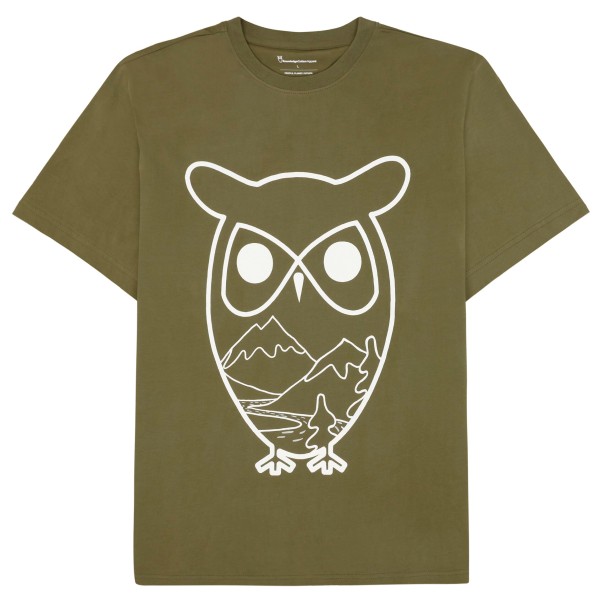 KnowledgeCotton Apparel - Single Jersey Big Owl MTN Print - T-Shirt Gr XXL oliv von KnowledgeCotton Apparel