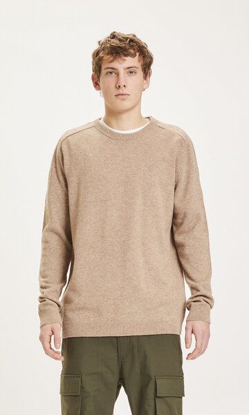 KnowledgeCotton Apparel Strickpullover - Basic O-Neck Knit - aus Bio-Wolle von KnowledgeCotton Apparel
