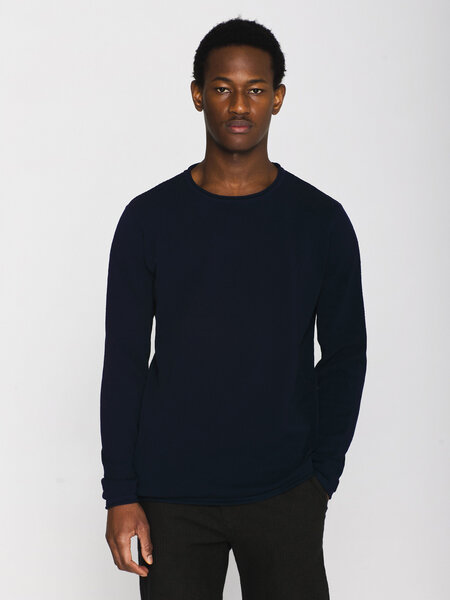 KnowledgeCotton Apparel Strickpullover - Cotton crew neck knit with roll edge - aus Bio-Baumwolle von KnowledgeCotton Apparel