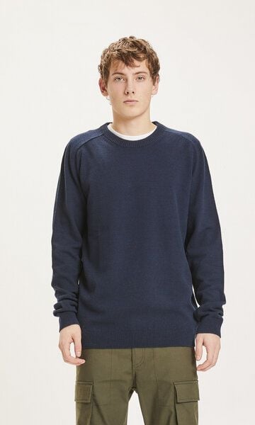 KnowledgeCotton Apparel Strickpullover - FIELD o-neck knit - aus Bio-Lammwolle von KnowledgeCotton Apparel
