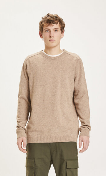 KnowledgeCotton Apparel Strickpullover - FIELD o-neck knit - aus Bio-Lammwolle von KnowledgeCotton Apparel