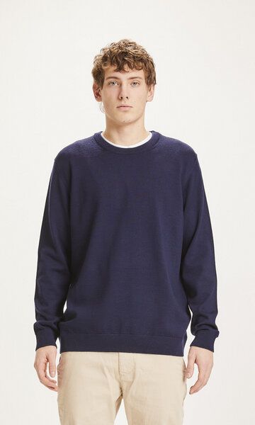 KnowledgeCotton Apparel Strickpullover - FORREST O-neck merino wool plain knit von KnowledgeCotton Apparel