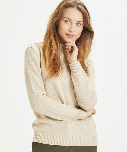 KnowledgeCotton Apparel Strickpullover - MYRTHE Lambswool High Neck - aus Bio-Lammwolle von KnowledgeCotton Apparel
