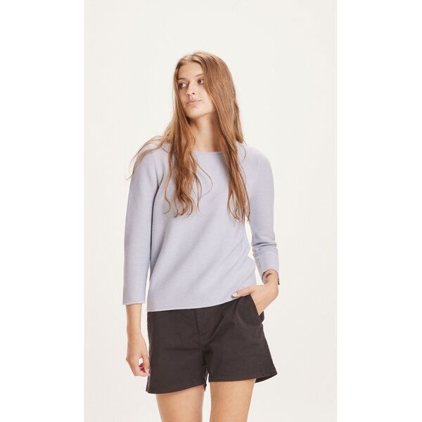 KnowledgeCotton Apparel Strickpullover Myrthe mit U-Boot Ausschnitt - aus Biobaumwolle von KnowledgeCotton Apparel