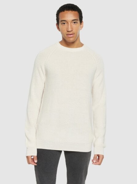 KnowledgeCotton Apparel Strickpullover - O-neck merino wool rib knit - aus Bio-Wolle von KnowledgeCotton Apparel