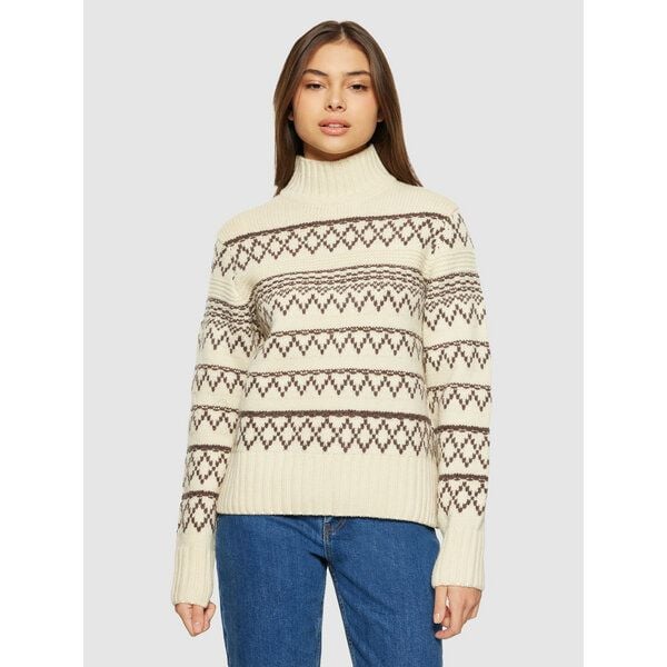 KnowledgeCotton Apparel Strickpullover mit Rollkragen und Muster aus Bio-Lammwolle von KnowledgeCotton Apparel