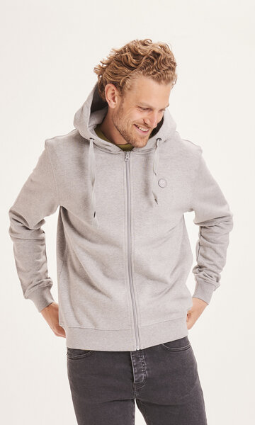 KnowledgeCotton Apparel Sweatjacke - Zip hood basic badge sweat- aus Biobaumwolle von KnowledgeCotton Apparel