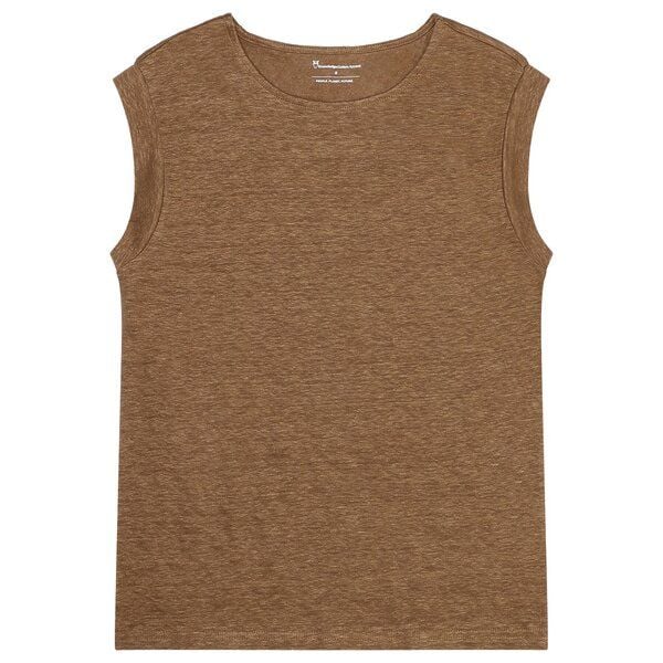 KnowledgeCotton Apparel T-Shirt Loose Fold Up Linen von KnowledgeCotton Apparel
